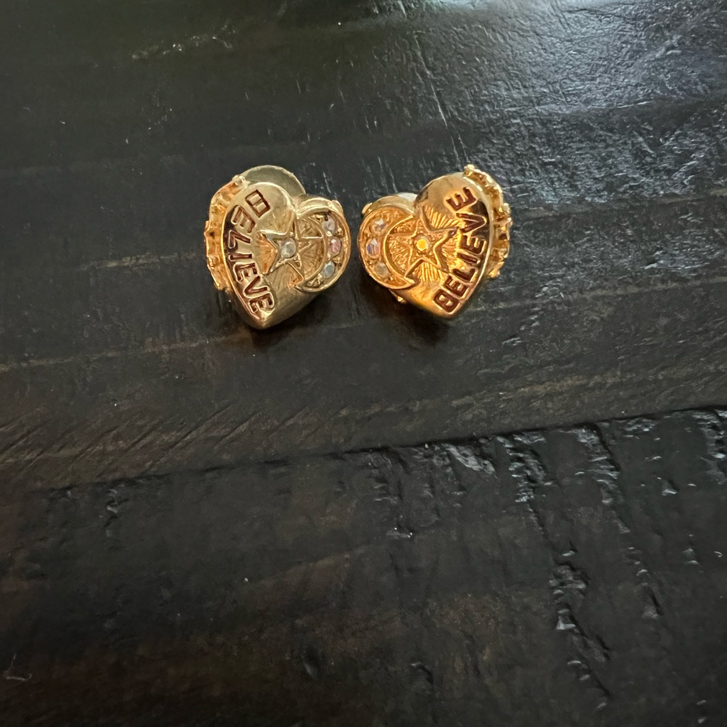 Kirks Folly Gold Believe Heart Earrings 20$